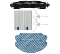 KiraKira Spare Parts Kit Including Mop Cloths and Side Brushes for Tefal for Explorer Serie 20 40 Robotic for Vacuum, RG6825 RG6875 RR6976WH for isweep x3 Units(A)