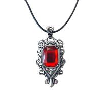 KIRALOVE - Necklace The Mortal Instruments - Isabelle - Shadowhunters - City Of Bones - Lightwood - Red - Black strap, Faux Leather, No Gemstone