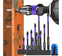 Kiramy D1 Anti-Slip and Shock-Proof Magnetic Screwdriver Bits, Phillips, 25mm, 50mm, 65mm, 70mm, 90mm, 150mm, 6PCS, Impact Driver Bit Set
