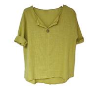 Kiran Fashion Ladies Italian Quirky Lagenlook Plain 100% Cotton Lightweight Casual Short TOP