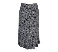 Kiran Fashion New Ladies Paisley Print Midi Calf Length Godet Skirt Flared Panel Stretchy (UK, Numeric, 24, Regular, Regular, Black)