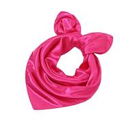 Kiran Fashion Satin Silk Scarf Small Plain Neckerchief Headband Wrap Square Shiny 50cm X 50cm (Pink)