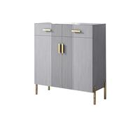 KIRANDY Italian Luxury Rock Panel Shoe Storage Cabinet, Modern Entryway Cabinet with High Capacity (Color : 90x35.5x100cm gray)