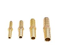 KIRANDY PIPE-FITTING 4pcs Brass Straight Hose Pipe Fitting, 4mm - 19mm Equal Barb, Gas Copper Barbed Coupler (Size : 25mm-25mm Barb)