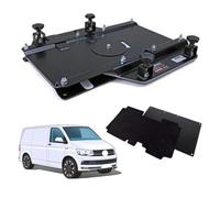 Kiravans Compatible with VWT5/ VWT6/ VW6.1 Double Passenger Seat Swivel with Floor Plate & Carpet (Right Hand Drive) (VW T5/T6/T6.1 WITH Heated seats or seat belt sensors)