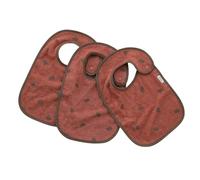 Kiraz Kids 3 Pack Baby Bib Set | OEKO-TEX® Certified Turkish Cotton | Soft Jacquard Bibs with Snap | Baby Bib Set | Large Nursery Bibs (orange brown dots)