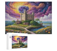 Kirche 1000Pc Jigsaw Puzzles Adults Children Paisaje Edificio Jigsaws Post-Retirement Leisure Challenging Puzzle Great Gift Seniors Stress Reliever 300 PCS