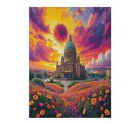 Kirche 500 Pcs Jigsaw Puzzle Bundle Paisaje Edificio Puzzle for Adults Teens 14+ Fun Family Game Mindful Activity Spring Gift Precision Cut Board 500 PCS