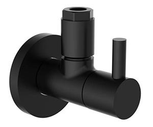 KIRCHHOFF Design 98166120 Universal Angle Valve with Quick Release Angle Regulation Valve for Cold and Hot Water Pipes Black
