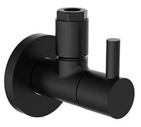 KIRCHHOFF Design 98166120 Universal Angle Valve with Quick Release Angle Regulation Valve for Cold and Hot Water Pipes Black