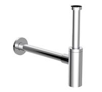 Kirchhoff Designer Siphon, Waste Fitting for Basin and Washbasin, Odour Trap with Cleaning Opening, Bottle Strap, Drain Pipe, 98166210, Chrome