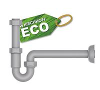 KIRCHHOFF ECO-Save 98801049 Sustainable Drain Trap Recycled Plastic Drain Fitting for Sinks and Washbasins, Pipe Siphon Grey