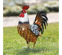Kircust Garden Rooster Statues & Sculpture, Metal Chicken Animal Yard Art Lawn Ornament Figurines Artwork for Outdoor, Patio,Backyard and Home Kitchen Decoration