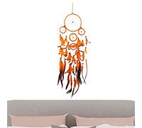 Kirdume Small Dream Catchers - Kids Dream Catchers | Handmade Orange Feather Dream-catching Decoration For Native Home Wall Decoration