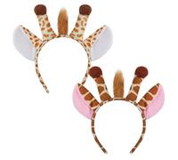 Kirei Sui 2-Piece Giraffe Ears Headband for Adults Cute & Soft Costume Halloween Christmas Party Accessories, Brown, One Size