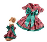 Kirei Sui Small Puppy Dogs Pets Cats Happy New Year Merry Christmas Classic Apparel Tutu Party Dress Red Check L