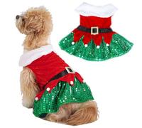 Kirei Sui Small Puppy Dogs Pets Cats Happy New Year Merry Christmas Easter Apparel Tutu Party Dress Elf Green L