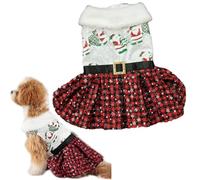 Kirei Sui Small Puppy Dogs Pets Cats Merry Christmas Santa Apparel Tutu Party Dress Red Black L