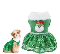 Kirei Sui Small Puppy Dogs Pets Cats Sparkly Santa Merry Christmas Easter Apparel Tutu Party Dress Green L