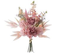 KIRIFLY Artificial Fake Flowers Plants Silk Flower Arrangements Wedding Bouquets Decorations Plastic Floral Table Centerpieces for Home Kitchen Garden Party Décor (Blush)