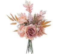 KIRIFLY Artificial Fake Flowers Plants Silk Flower Arrangements Wedding Bouquets Decorations Plastic Floral Table Centerpieces for Home Kitchen Garden Party Décor (Champagne Pink)