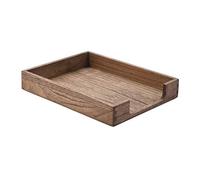 KIRIGEN Wooden Letter Tray, Single Tier A4 Paper Tray Desk Organiser, Paulownia Wood Front Load Document Holder for Mail, Files and Folders, 35 x 27 x 5.5 cm, Brown(TP-DBR)