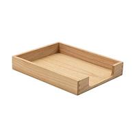 KIRIGEN Wooden Letter Tray, Single Tier A4 Paper Tray Desk Organiser, Paulownia Wood Front Load Document Holder for Mail, Files and Folders, 35 x 27 x 5.5 cm, Natural(TP-NA)