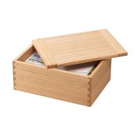 KIRIGEN Wooden Storage Box with Lid, Paulownia Wood Keepsake Memory Box with Lift-Off Lid, Decorative Organiser for Jewellery, Crafts, Sewing, Office and Home, 28 x 20 x 12 cm, Natural(SNH-NA)