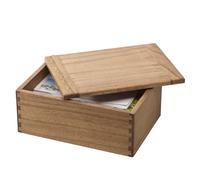 KIRIGEN Wooden Storage Box with Lid, Paulownia Wood Keepsake Memory Box with Lift-Off Lid, Decorative Organiser for Jewellery, Crafts, Sewing, Office and Home, 28 x 20 x 12 cm, Brown(SNH-DBR)