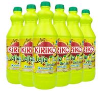 Kiriko Concentrated Lemon Spanish Cleaning Product Bleach 1.5L for Deep Cleaning, Sanitising & Whitening Surfaces, Thick Powerful Scented Formula for Kitchen, Bathroom & Household Hygiene Pack of 6