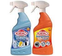Kiriko Household Spanish Cleaning Products Bundle 750ml Spray Powerful Kitchen Degreaser & Fabric Clothes Stain Remover Spray for Grease, Tough Stains & Fresh Laundry Cleaning Solution