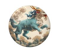 Kirin Beast Series Printing 6cm Round Tinplate Badge Single Side Printed Perfect For Personal Style Decoration And Gift Giving