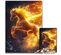 Kirin Fiery Horse Jigsaw Puzzles for Adults 1000 Piece Wooden Jigsaw Puzzles BrainChallenging DIY Decorative Game Family Interactive Toy 1000 PCS(75x50cm)