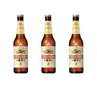 Kirin Ichiban First Press Japanese Premium Lager Beer, Authentic Japanese First Press Malt Beer, 330ml Glass Bottle, 5.0% ABV, Pack of 3