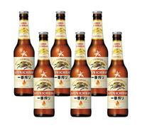 Kirin Ichiban First Press Japanese Premium Lager Beer, Authentic Japanese First Press Malt Beer, 330ml Glass Bottle, 5.0% ABV, Pack of 6