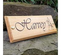 Kirkby Stringer Horse Name Plate Stable Door Plaque (Vivaldi Font - Dressage Logo) Custom Made To Your Horses Name 300mm x 120mm x 18mm