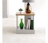 kirkby wooden lamp table in grey and oak