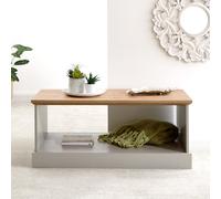 kirkby wooden rectangular coffee table in grey and oak