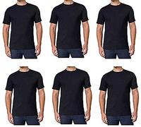 Kirkland Men's Crew Neck 100% Combed Heavyweight T-Shirts Cotton Pack of 6, Black, Medium