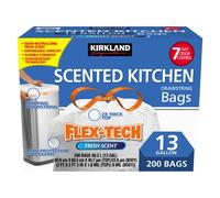 Kirkland Signature Flex-Tech 13-Gallon Scented Kitchen Trash Bags - 200 Count