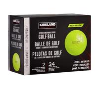KIRKLAND Signature 3-Piece Urethane Cover Neon Yellow Golf Balls - 24 Pack - High-Performance Golf Balls for Enhanced Visibility, Distance, Control, and Spin, Durable and Soft Feel