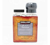 Kirkland Signature Black Pepper Corn Food Spice Adjustable Grinder + Refill 357g