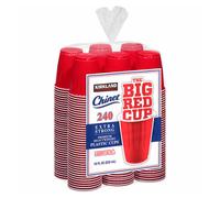 Kirkland Signature Chinet 532ml 18 oz Red Plastic Cup, 240 Pack