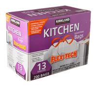 Kirkland Signature Drawstring Kitchen Trash Bags - 13 Gallon - 200 Count
