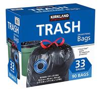 KIRKLAND SIGNATURE Drawstring Trash Bags - 33 Gallon - Xl Size - 90 Count (90 Count)