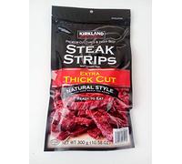 Kirkland Signature Beef Steak Strips - Extra Thick Cut, Premium Cured & Dried - 300 g