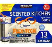 Kirkland Signature Flex-Tech 13-Gallon Scented Kitchen Trash Bags - 200 Count