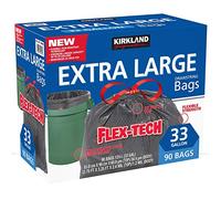 Kirkland Signature Trash Bag Flex-Tech 33-Gallon 90 Count