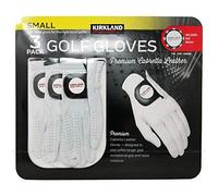 KIRKLAND SIGNATURE Golf Gloves Size Small Premium 100% Cabretta Leather Pack Set of 3