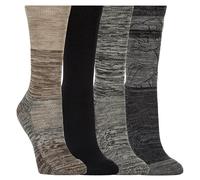 KIRKLAND Signature Ladies' Extra-Fine Merino Wool Crew Socks, Multi-Color, 4 Pairs, Multicolor, 6-10.5